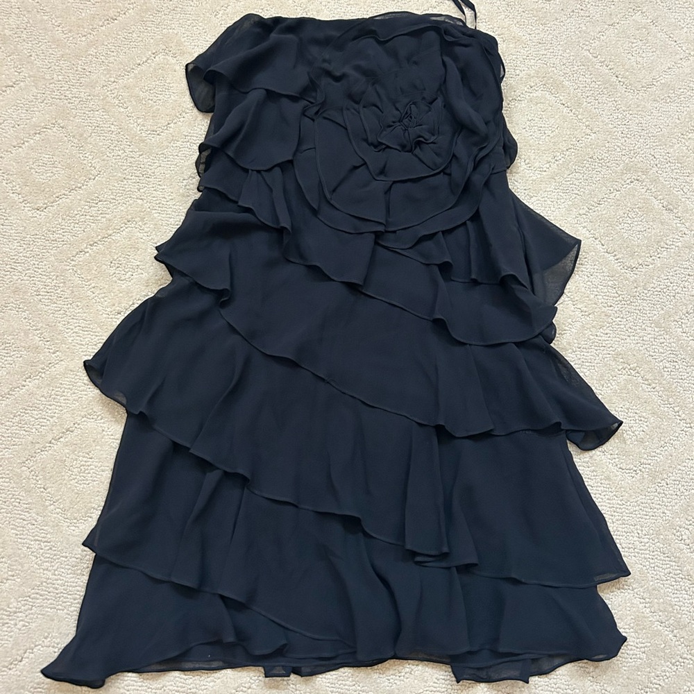 Source Unknown Strapless Black Layered Dress